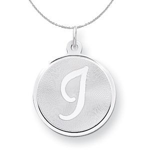 Silver, Makayla Collection, 20mm Disc Initial I Necklace - 20 In